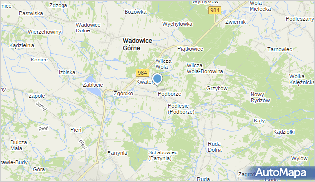 mapa Podborze, Podborze gmina Radomyśl Wielki na mapie Targeo